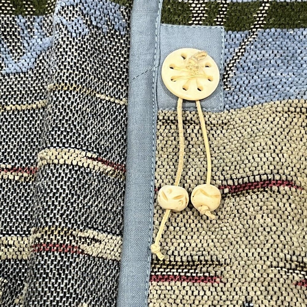 Flashback Blue Tan Tapestry Style Southwest Plant Design Jacket Women Size 1X - Picture 6 of 16
